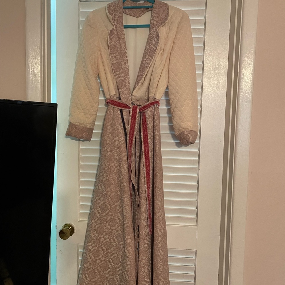 vtg exquisite women robe handmade housecoat xs/ small